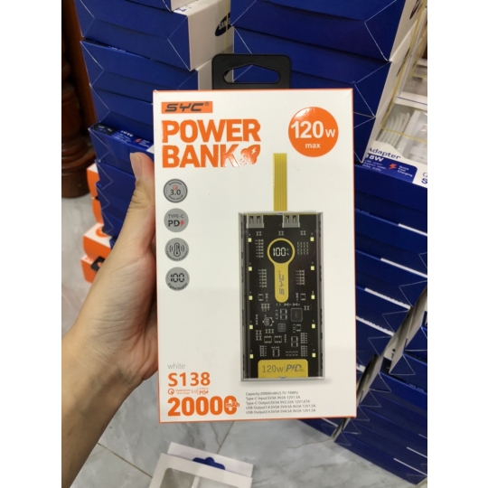 Sạc DP Trong Suốt SYC S138 20.000mAh ( giảm giá khi mua số lượng lớn )