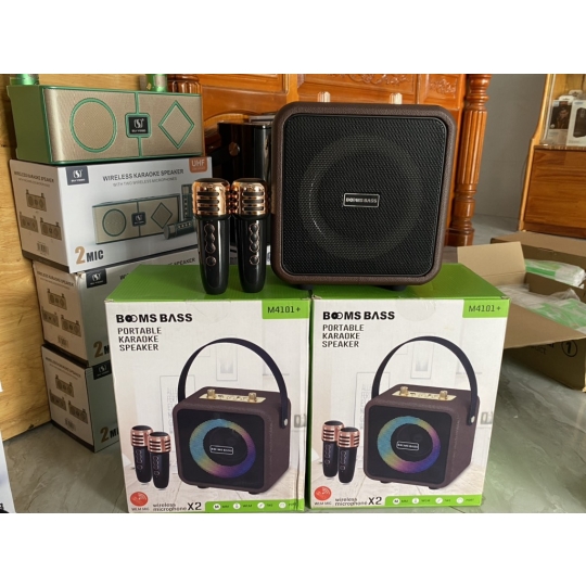 Loa Bluetooth BOOMS BASS M4101+ (Kèm 2 Micro Không Dây)
