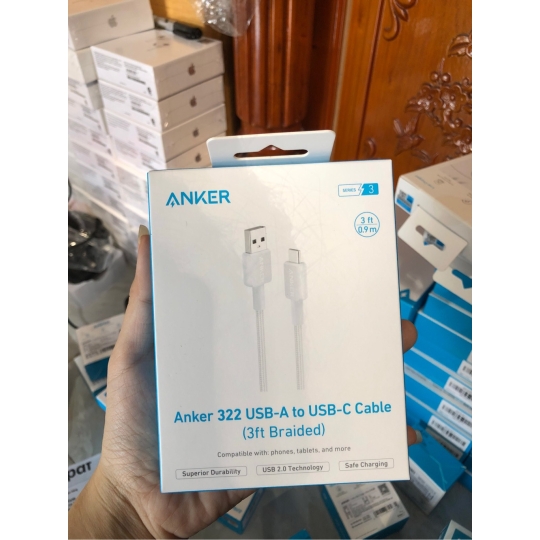 Cáp Type-C Anker 322 Dài 0.9m (A81H5) Trắng ( giảm giá khi mua số lượng lớn )